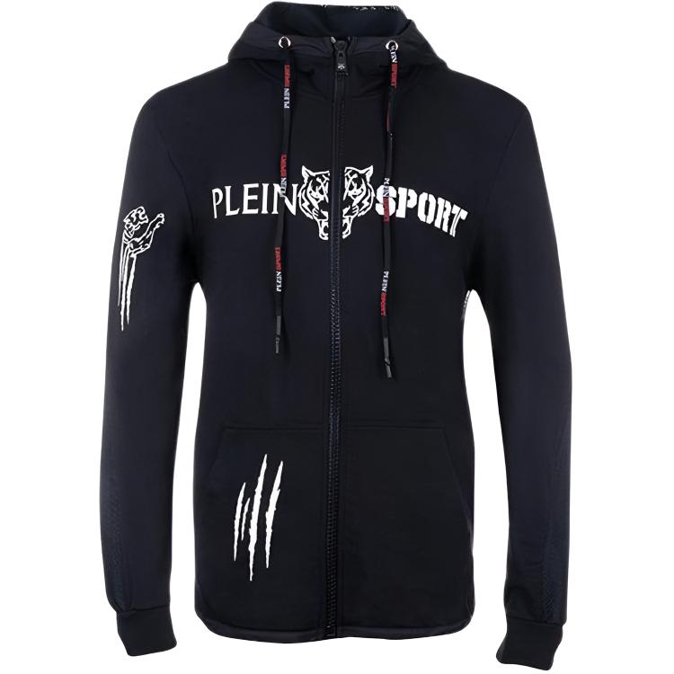 PHILIPP PLEIN Solid Color Letter Print Zip-Up Jacket SMJB0199