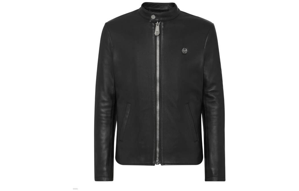 PHILIPP PLEIN Solid Color Zip-Up Long Sleeve Jacket SABCMLB1498PLE010N02