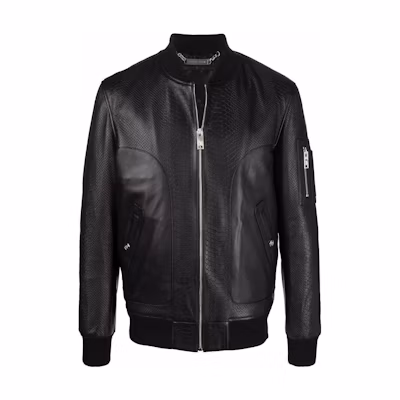 PHILIPP PLEIN Solid Long-Sleeve Zip-Up Jacket PABC-MLB1507-PLE010N-02