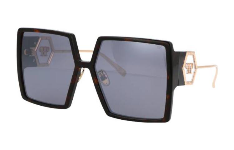 Order PHILIPP PLEIN 方形極簡黑色太陽眼鏡 SPP028M722X