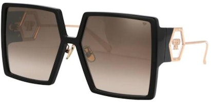 PHILIPP PLEIN Square Minimalist Sunglasses Black SPP028M700X PHILIPP PLEIN Square Minimalist Sunglasses Black SPP028M700X