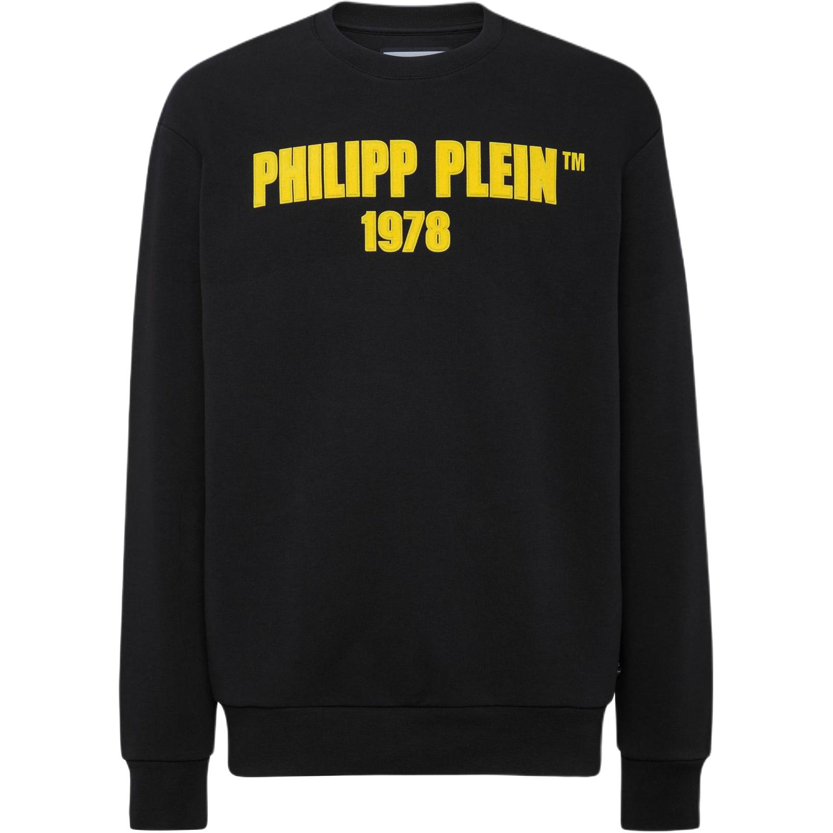 PHILIPP PLEIN SS22 Black Letter Print Pullover Sweatshirt Unisex UJO0024-PJO002N-0209