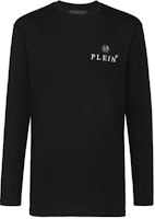 PHILIPP PLEIN SS22 Black Slim Fit Long Sleeve T-Shirt with Logo Print for Men FAAC-MTK5122-PJY002N-02 PHILIPP PLEIN SS22 Black Slim Fit Long Sleeve T-Shirt with Logo Print for Men FAAC-MTK5122-PJY002N-02