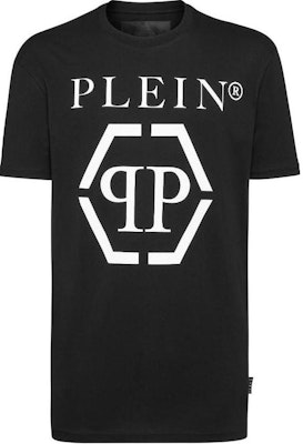 PHILIPP PLEIN SS23 Kaos Hitam Crew Neck dengan Cetakan Huruf. MTK5124-PJY002N-02 Buy PHILIPP PLEIN SS23 Kaos Hitam Crew Neck dengan Cetakan Huruf. MTK5124-PJY002N-02