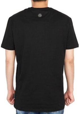 PHILIPP PLEIN SS23 Kaos Hitam Crew Neck dengan Cetakan Huruf. MTK5124-PJY002N-02 Shop PHILIPP PLEIN SS23 Kaos Hitam Crew Neck dengan Cetakan Huruf. MTK5124-PJY002N-02