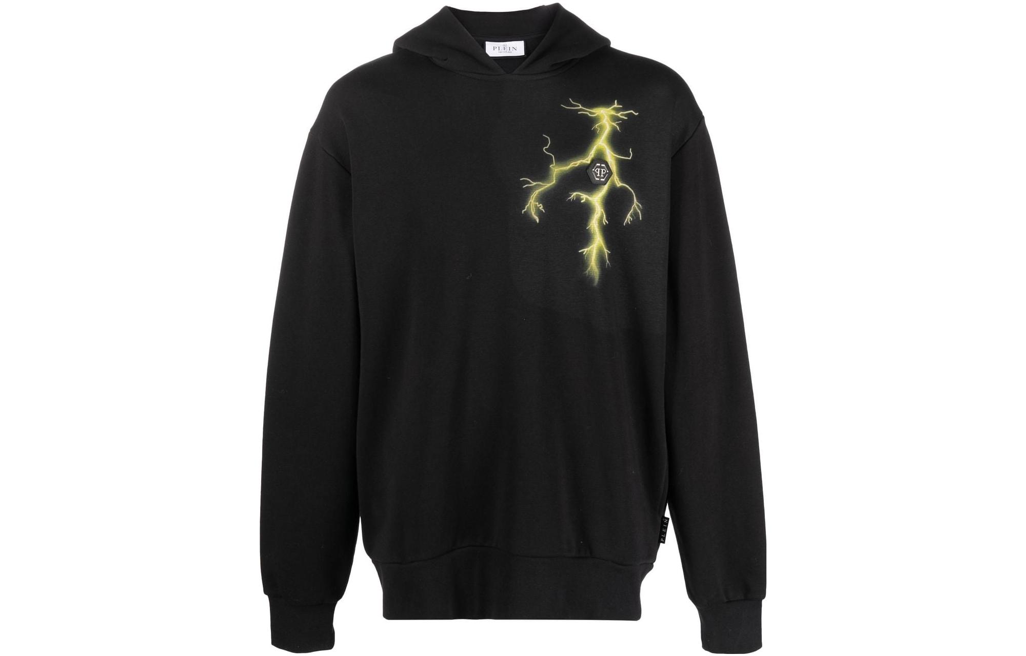 Order PHILIPP PLEIN SS23 Hoodie Hitam Crystal Letter Cross Kasual. PACC-MJB2936-PJO002N-02