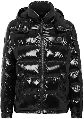 PHILIPP PLEIN SS23 黑色亮面拉鍊連帽外套。 LABCMRB1944PNY002N-02 Order PHILIPP PLEIN SS23 黑色亮面拉鍊連帽外套。 LABCMRB1944PNY002N-02