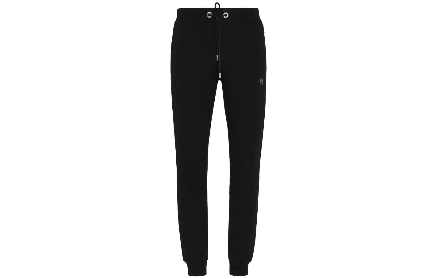 PHILIPP PLEIN SS23  Black Logo Cotton Sweatpants Casual Fit. PAAC-MJT1757-PJO002N-02