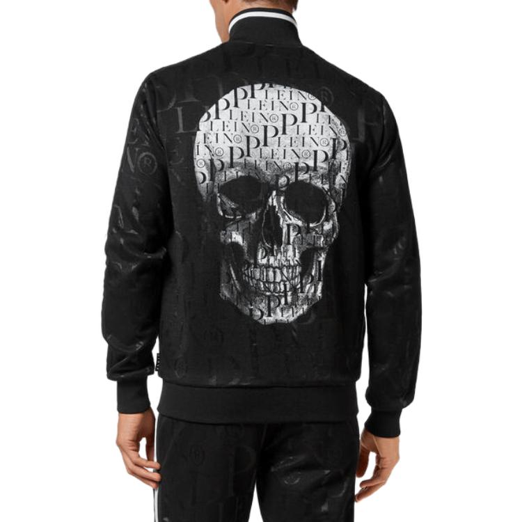 Shop 菲力浦普莱因 SS23 黑色标志印花运动套装. SABC-MJJ0344-PJO002N-02