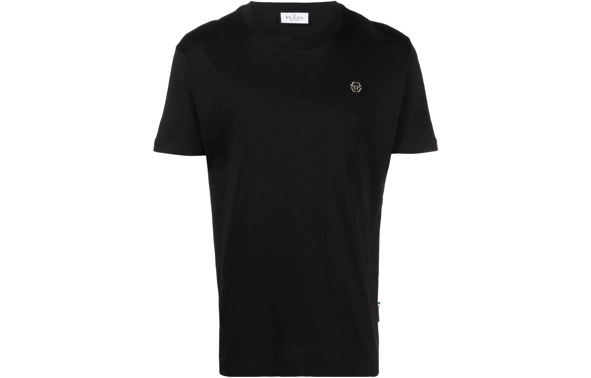 PHILIPP PLEIN SS23  Black Logo Skull Print Short Sleeve T-Shirt PACC-MTK6217-PJY002N-02