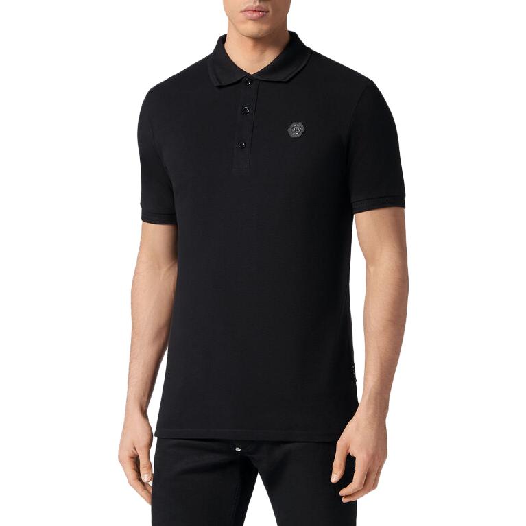 Purchase PHILIPP PLEIN SS23 ブラック スカルロゴ プリント ポロシャツ. SACC-MTK6343-PTE003N-02