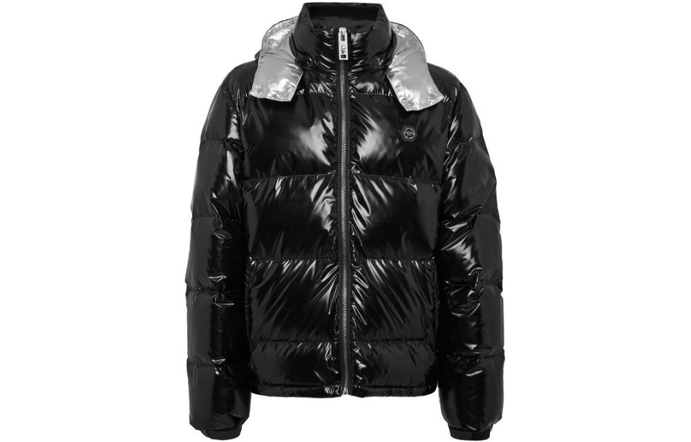 Order PHILIPP PLEIN SS23 黑色修身連帽羽絨外套 MRB2017-PNY002N-02