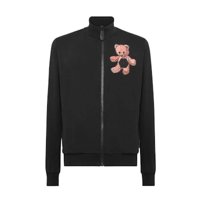 PHILIPP PLEIN SS23 Casual Stand Collar Black Long-Sleeve Jacket MJB0649-PJO002N-0213