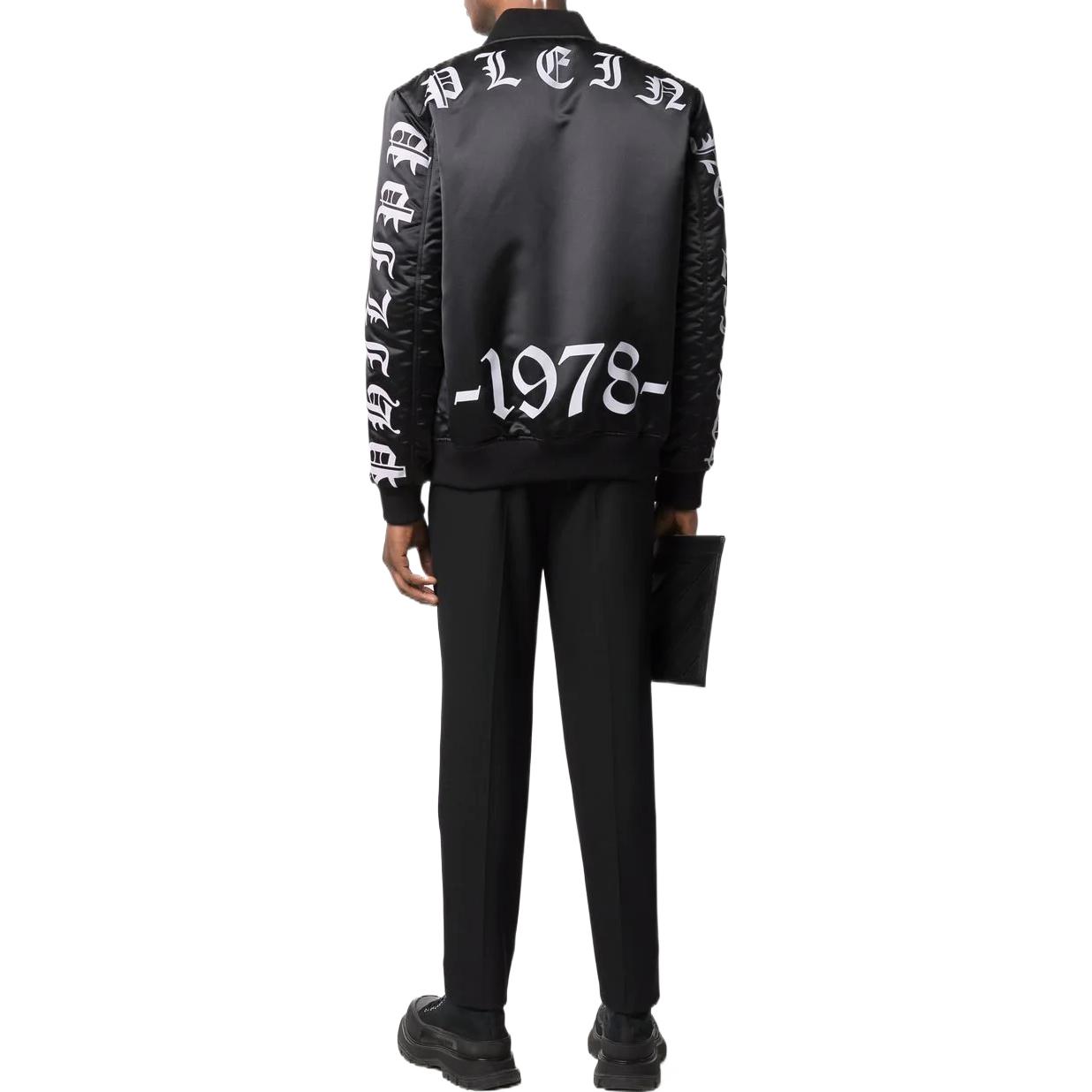 Purchase 菲利普普萊因 SS23 黑色標誌印花飛行夾克. SABC-MRB1879-PTE003N-02