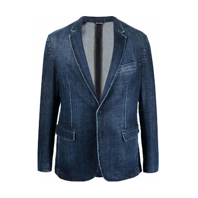 PHILIPP PLEIN SS23 Navy Blue Single-Breasted Casual Blazer. PAAC-MRF1517-PDE004N-08