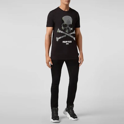 PHILIPP PLEIN 男裝SS23 黑色骷髏印花圓領T恤 S20C-MTK4336-PJY002N-02 Lookbook PHILIPP PLEIN 男裝SS23 黑色骷髏印花圓領T恤 S20C-MTK4336-PJY002N-02