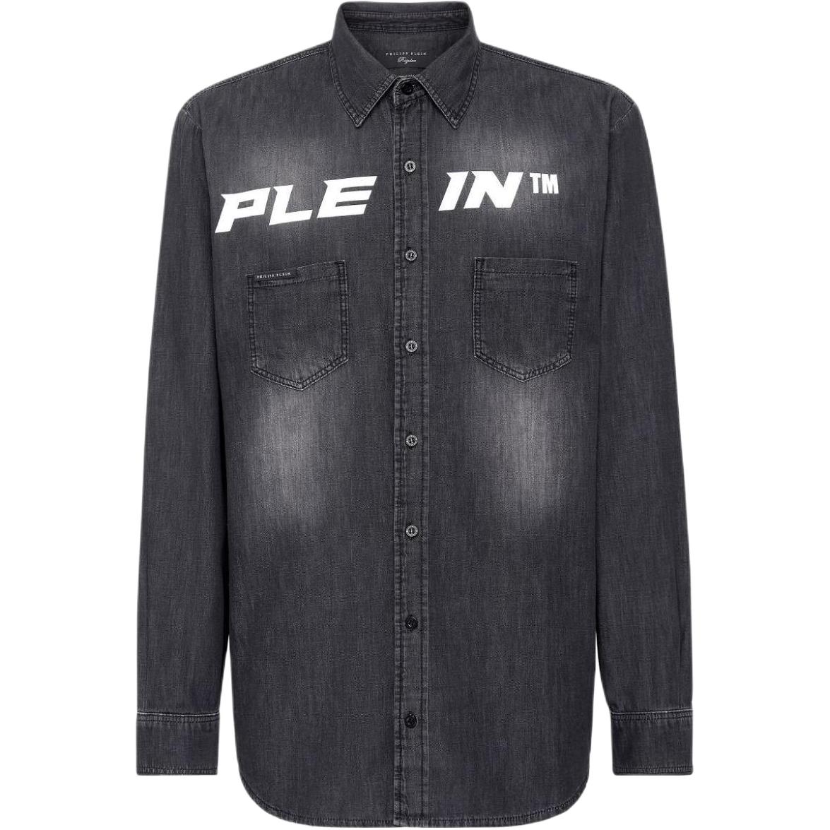 PHILIPP PLEIN SS23  Slim Fit Denim Long Sleeve Shirt. PAAC-MDP0165-PDE004N-02ED