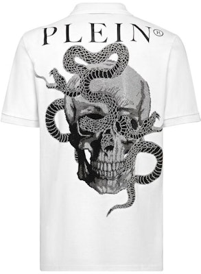 PHILIPP PLEIN SS23 Polo Casual Blanco con Logo de Calavera Impreso. SACC-MTK6343-PTE003N-01 Order PHILIPP PLEIN SS23 Polo Casual Blanco con Logo de Calavera Impreso. SACC-MTK6343-PTE003N-01