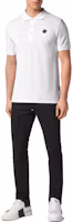 Shop PHILIPP PLEIN SS23 白色骷髏頭標誌印花休閒POLO衫 SACC-MTK6343-PTE003N-01