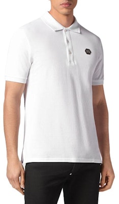 PHILIPP PLEIN SS23 Polo Casual Blanco con Logo de Calavera Impreso. SACC-MTK6343-PTE003N-01 Details for PHILIPP PLEIN SS23 Polo Casual Blanco con Logo de Calavera Impreso. SACC-MTK6343-PTE003N-01