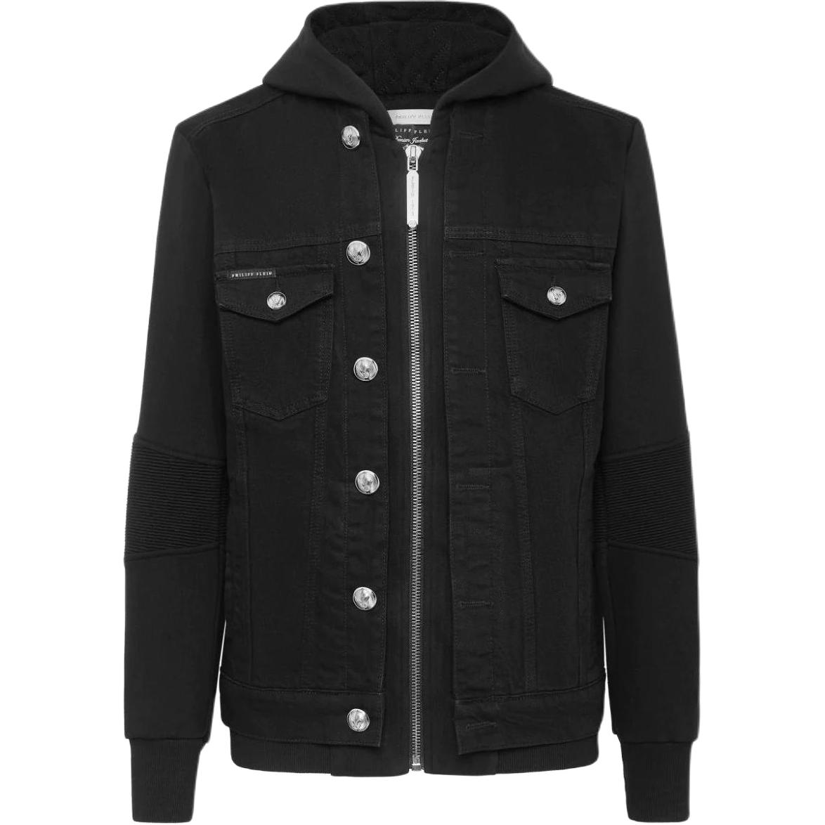 PHILIPP PLEIN SS23 Back Logo Print Zip Jacket PAAC-MDB0398-PDE004N-02