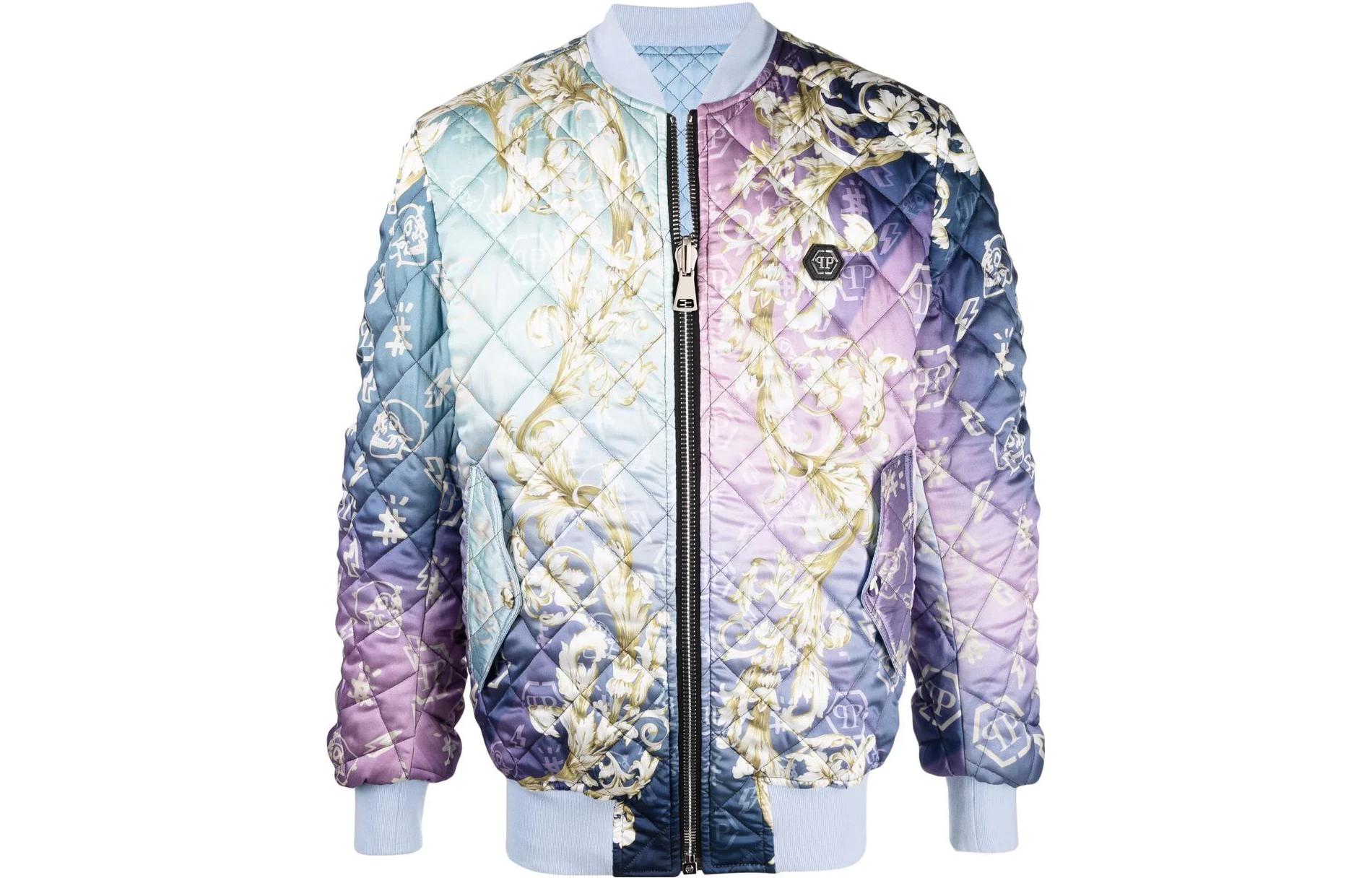 PHILIPP PLEIN SS23 Baroque Print Reversible Zip Jacket Multicolor Menswear FAAC-MRB1720-PTE003N-73