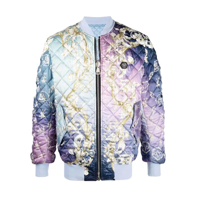 PHILIPP PLEIN SS23 Baroque Print Reversible Zip Jacket Multicolor Menswear FAAC-MRB1720-PTE003N-73