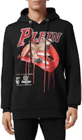 Shop PHILIPP PLEIN SS23 黑色拼接Logo印花連帽衫 男女適用 PAAC-MJB2389-PJO002N-02
