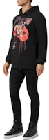 Cheap PHILIPP PLEIN SS23 黑色拼接Logo印花連帽衫 男女適用 PAAC-MJB2389-PJO002N-02