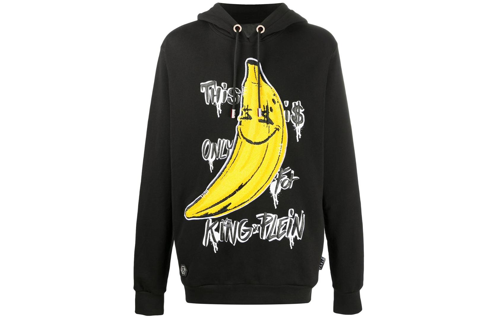 PHILIPP PLEIN SS23 Black Fruit Print Letter Pattern Hoodie Unisex F20C-MJB2023-PJO002N-02