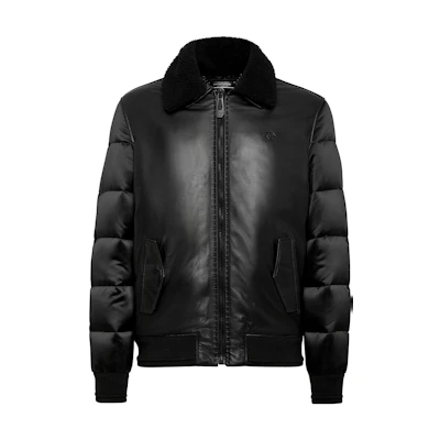 PHILIPP PLEIN SS23 Black Logo Patch Bomber Jacket Fashion FAAC-MLB1406-PLE010N-02