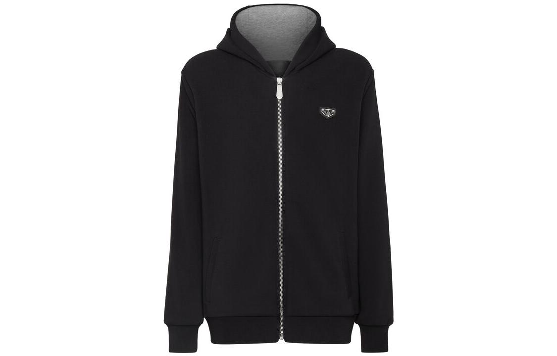 PHILIPP PLEIN SS23 Black Logo Skull Print Hooded Jacket AAAC-MJB2578-PJO002N-02