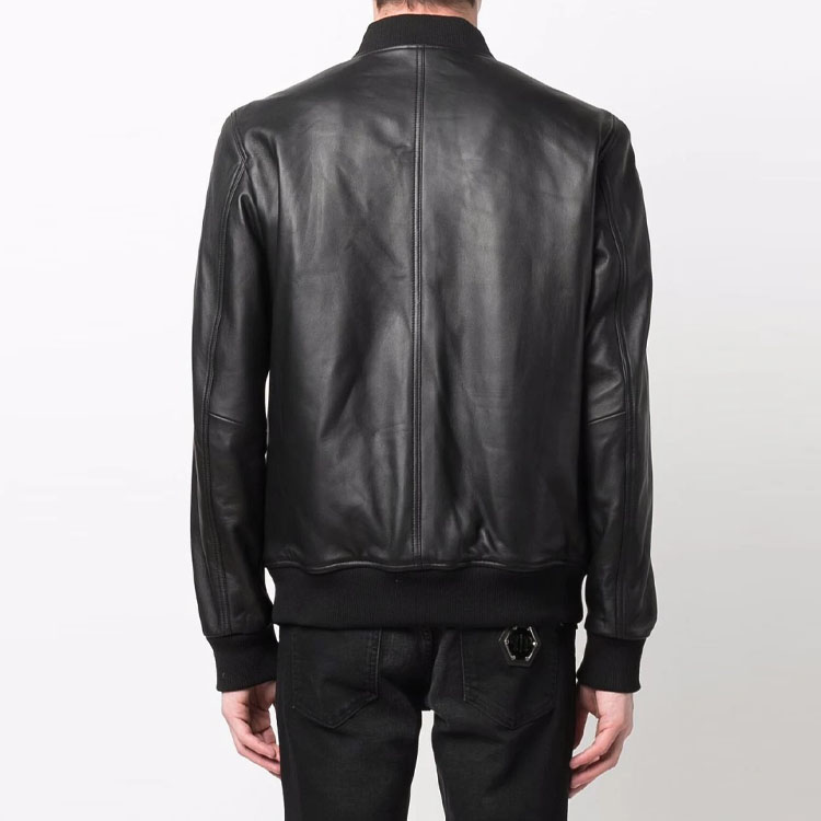 Shop 菲利普普莱因 SS23 黑色棒球领拉链夹克 FAAC-MLB1500-PLE010N-02