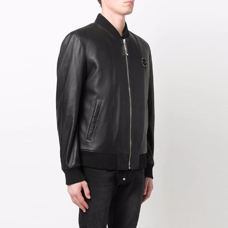 Purchase 菲利普普莱因 SS23 黑色棒球领拉链夹克 FAAC-MLB1500-PLE010N-02