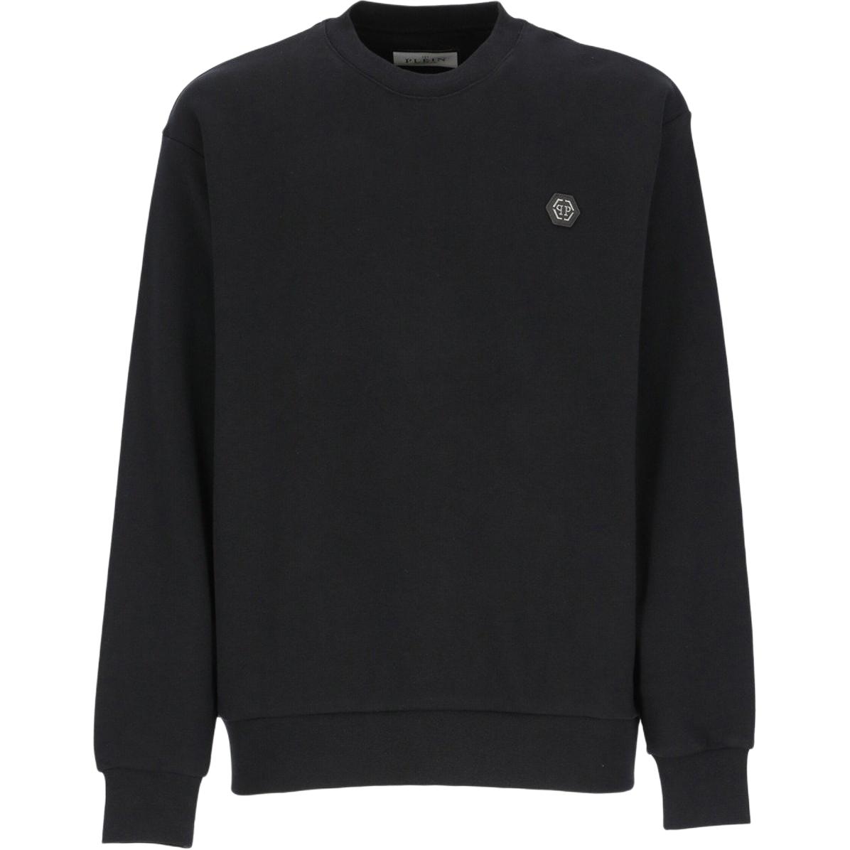 PHILIPP PLEIN SS23 Black Solid Logo Sweatshirt FACC-MJO0888-PJY002N-02