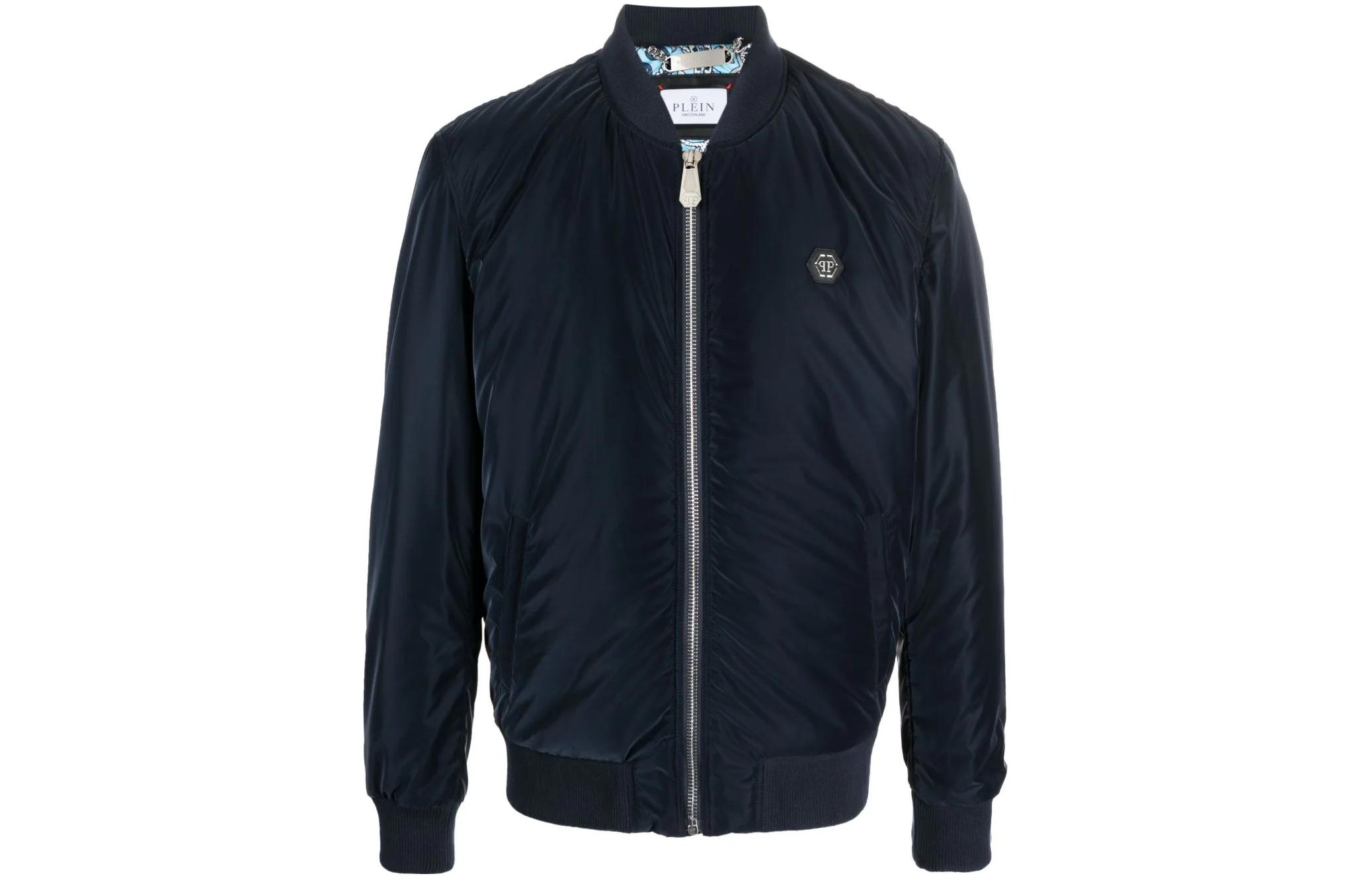 PHILIPP PLEIN SS23 Blue Teddy Bear Logo Print Jacket for Men FACC-MRB2268-PNY002N-14