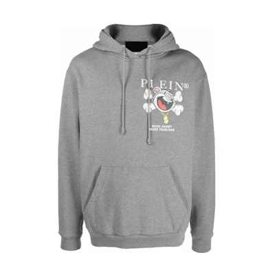 PHILIPP PLEIN SS23 Cartoon Graphic Hoodie Grey - Casual Wear FAAC-MJB2499-PJO002N-10