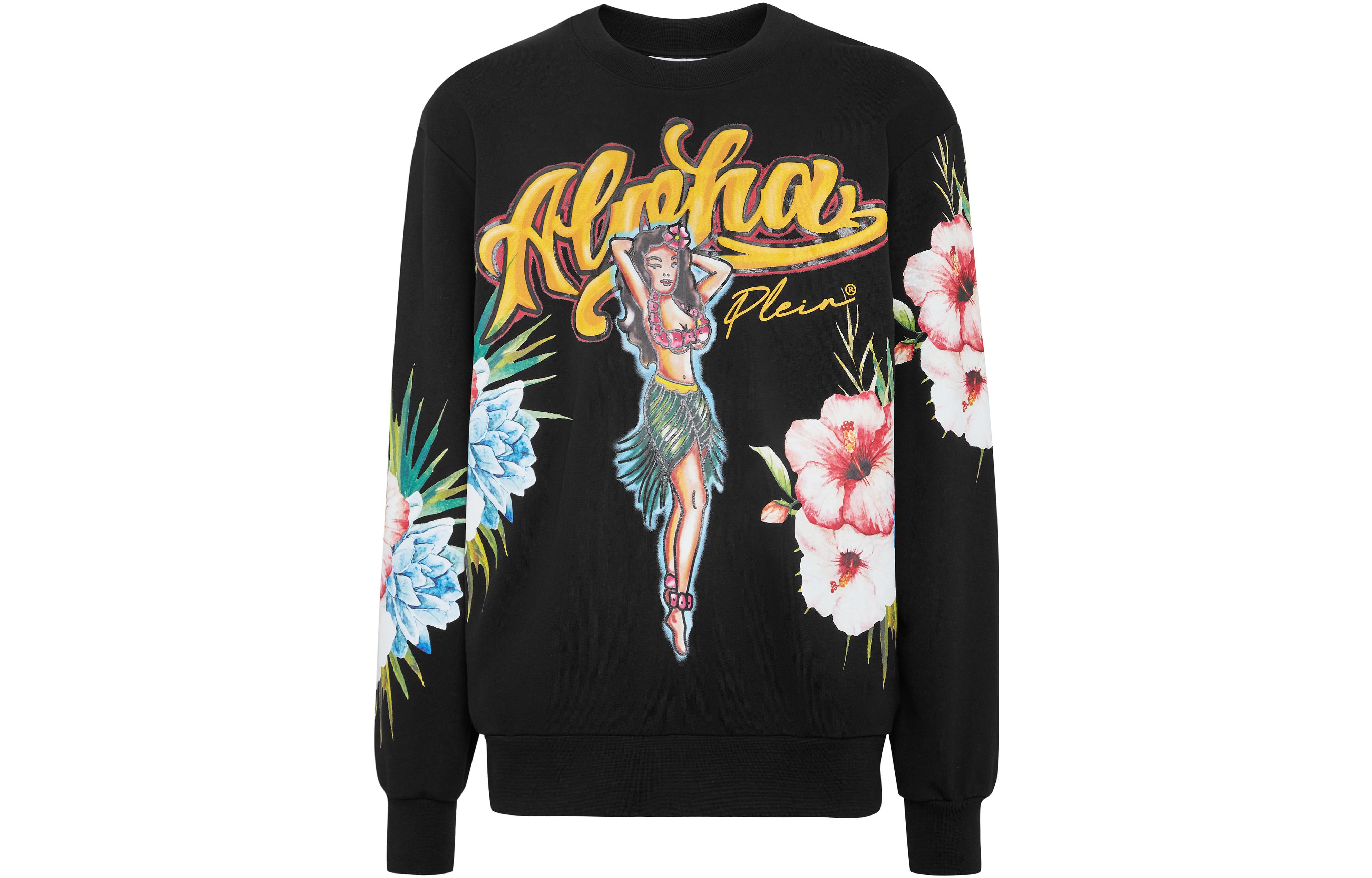 Order 飞利浦普莱因 SS23 卡通标志印花黑色圆领卫衣 SACC-MJO0987-PJO002N-02