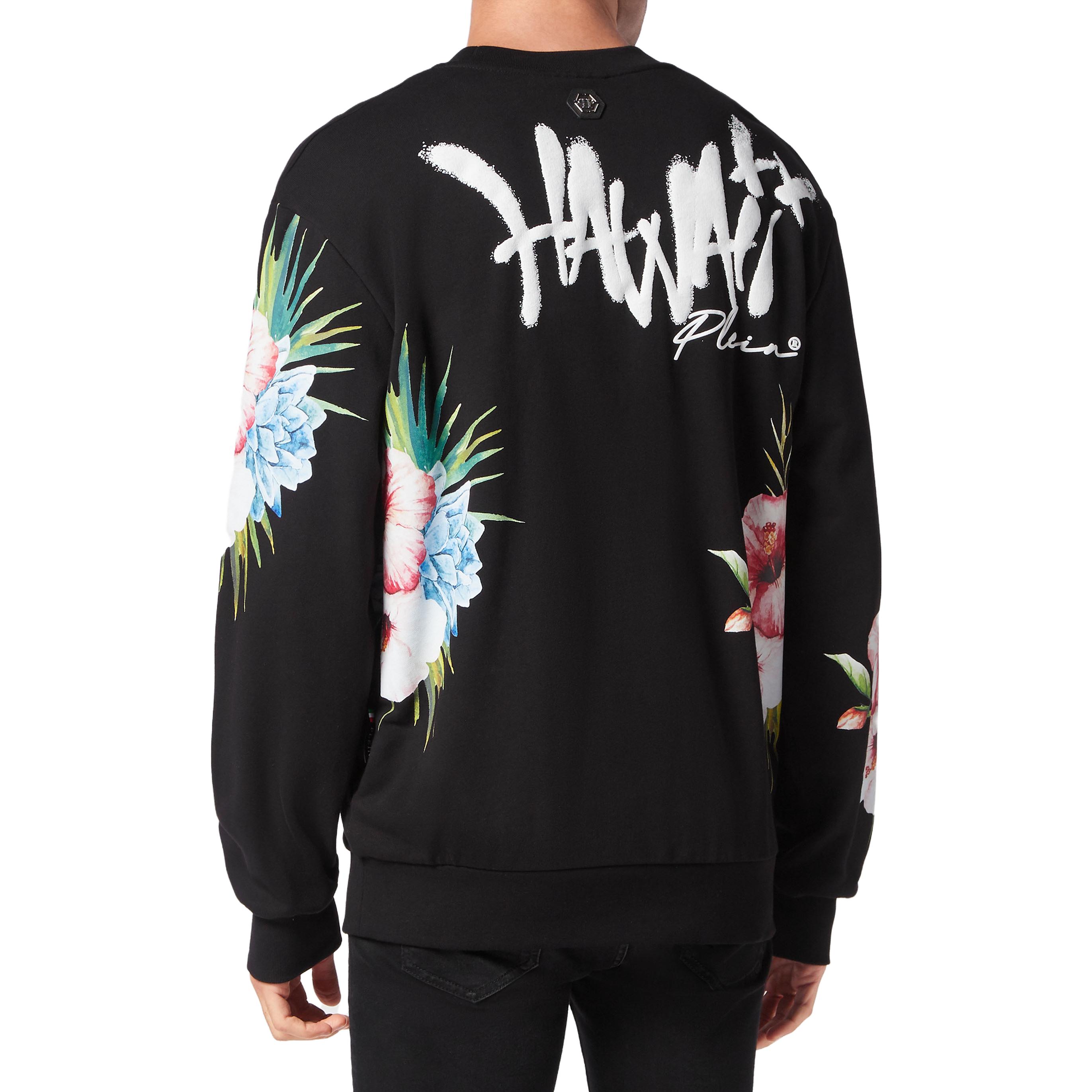 Purchase 飞利浦普莱因 SS23 卡通标志印花黑色圆领卫衣 SACC-MJO0987-PJO002N-02