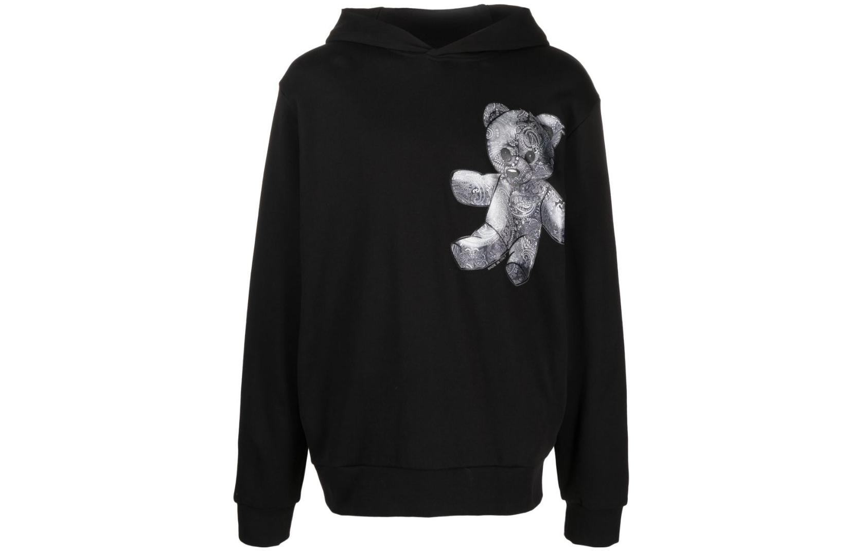 PHILIPP PLEIN SS23 Cartoon Print Black Hoodie Long Sleeve FACC-MJB3114-PJO002N-0202