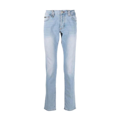 PHILIPP PLEIN SS23 Faded Casual Jeans Men’s Light Blue. LABC-MDT3453-PDE004N-07