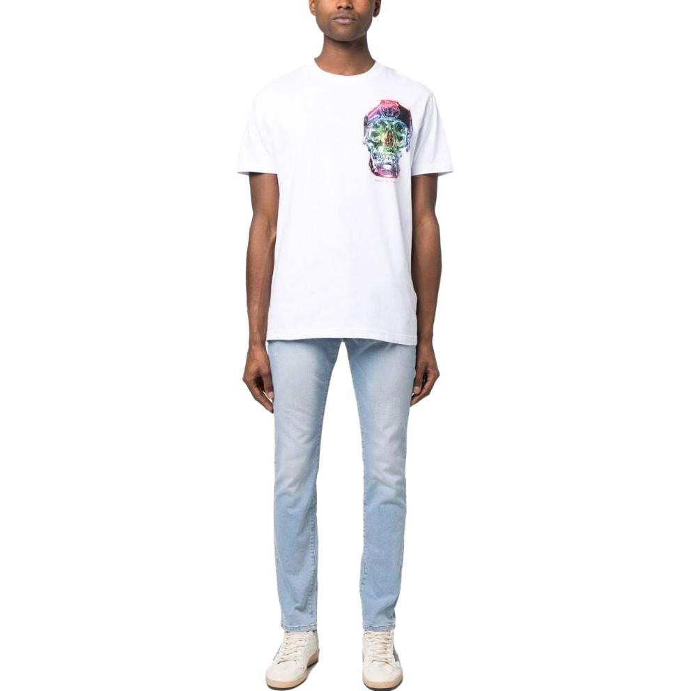 Lookbook Jeans Casuales Hombre PHILIPP PLEIN SS23 Azul Claro Desgastado. LABC-MDT3453-PDE004N-07