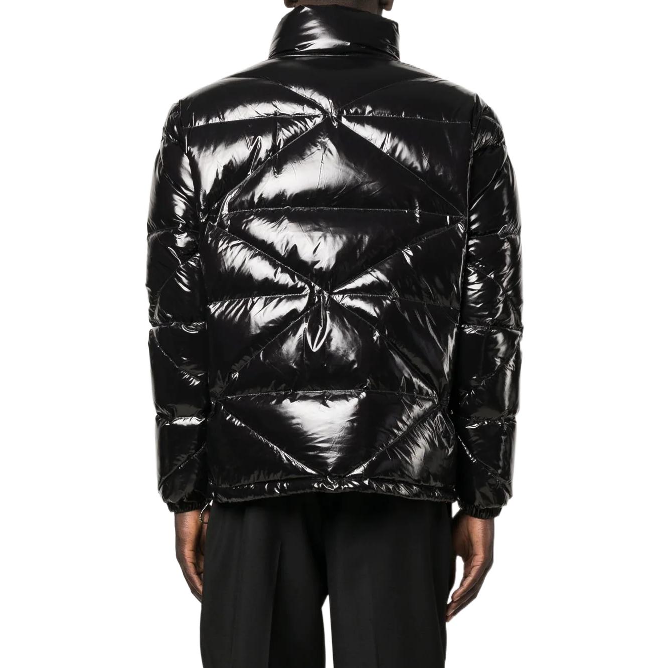 Shop フィリッププレイン SS23 グロスレタープリント ハイネックジャケット ブラック アウター FABC-MRB2028-PNY002N-02