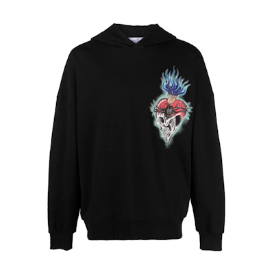 PHILIPP PLEIN SS23 Graphic Print Hoodie Black PACC-MJB2960-PJO002N-02