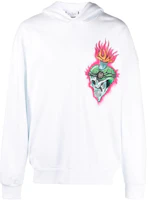 PHILIPP PLEIN SS23 Graphic Print Pullover Hoodie White Mens PACC-MJB2960-PJO002N-01 PHILIPP PLEIN SS23 Graphic Print Pullover Hoodie White Mens PACC-MJB2960-PJO002N-01
