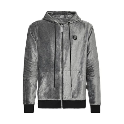 PHILIPP PLEIN SS23 Grey Hoodie with Drawstrings PAAC-MJB2459-PJO002N-10
