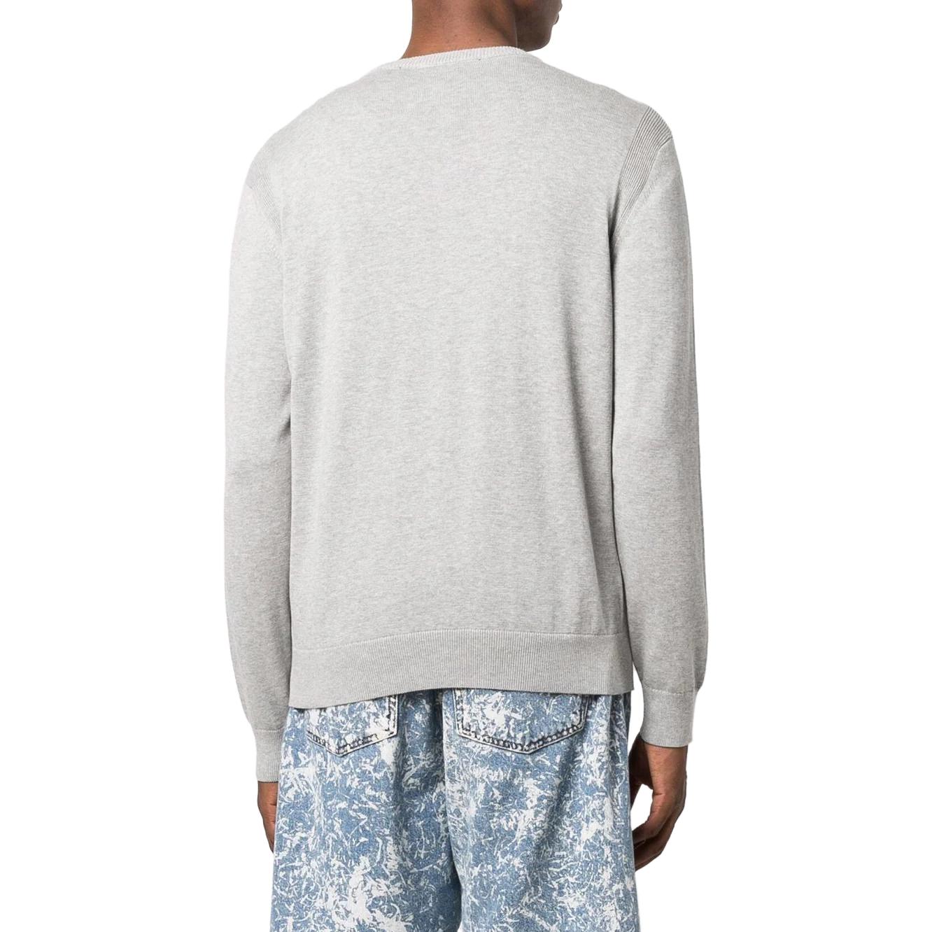 Shop PHILIPP PLEIN SS23 灰色V领徽标贴长袖卫衣 PAAC-MKO1103-PKN002N-10