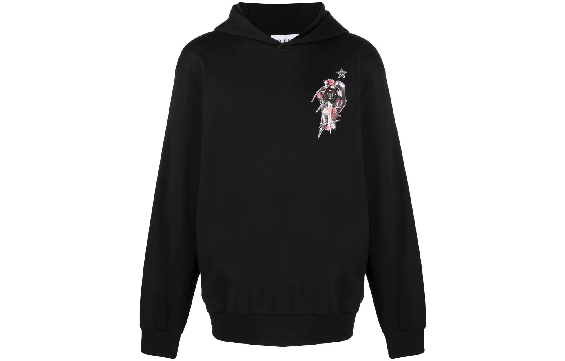PHILIPP PLEIN SS23 Logo Graphic Print Sweatshirt Black AABC-MJB2853-PJO002N-02