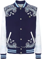 PHILIPP PLEIN SS23 Logo Paisley Print Bomber Jacket Blue FACC-MLB1757-PLE131N-14 PHILIPP PLEIN SS23 Logo Paisley Print Bomber Jacket Blue FACC-MLB1757-PLE131N-14