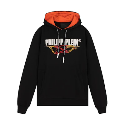 PHILIPP PLEIN SS23 Logo Print Hoodie Men’s Black F19C-MJB1369-PJO002N-02